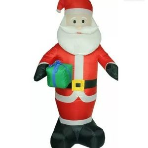 8' Inflatable Santa Holding Gift Box Outdoor Light Up Decoration New  CHRISTMAS